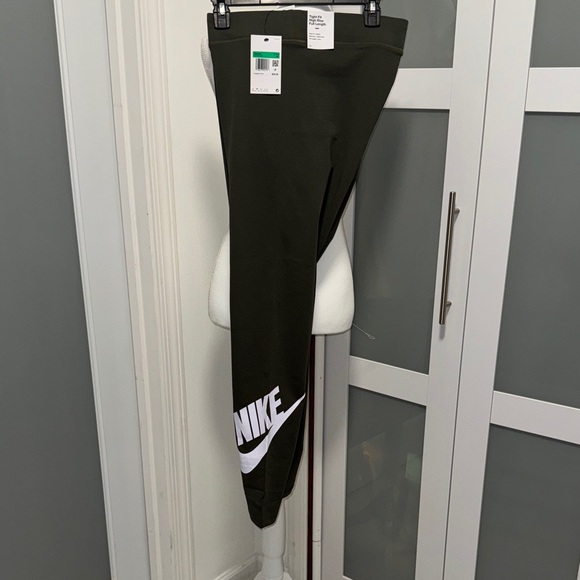 Nike Pants - Nike Dark Green Leggings with White Accents
